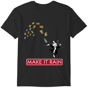 Make It Rain Monopoly Funny Money Board Game Meme Classic Retro Graphic T-Shirt